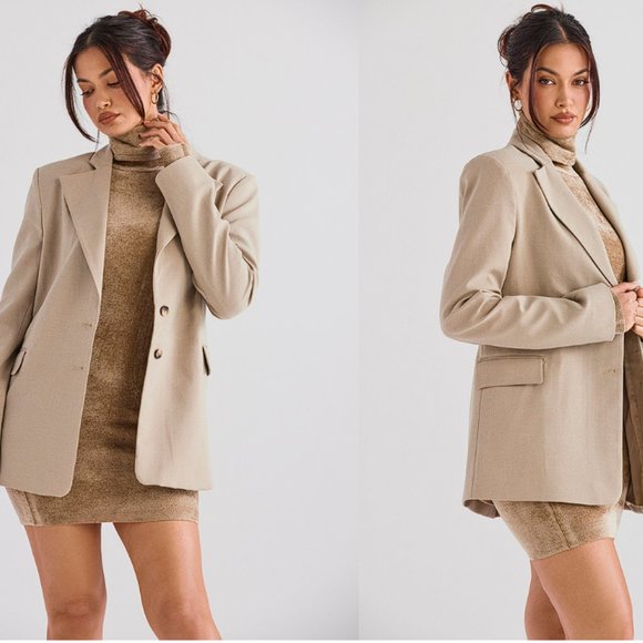 HOUSE OF CB 'Aline' Mink Oversized Blazer NWOT - Picture 2 of 4